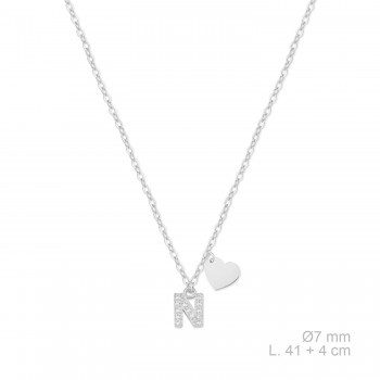 Silver necklace with cubic...