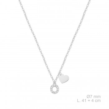 Silver necklace with cubic...