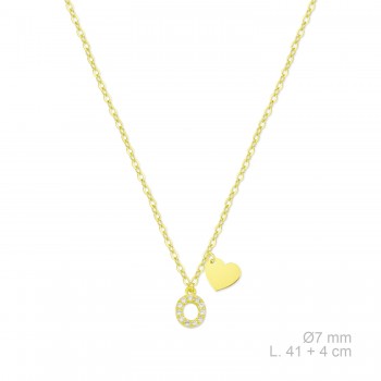 Silver necklace with cubic...