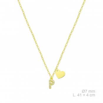 Silver necklace with cubic...