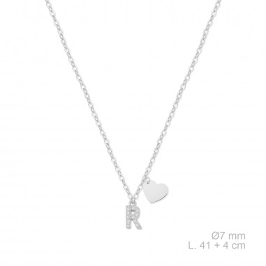 Silver necklace with cubic zirconium | R