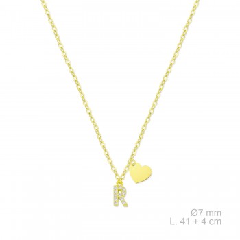 Silver necklace with cubic...