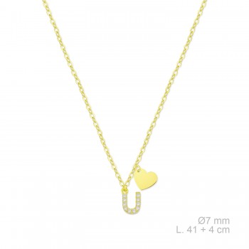 Silver necklace with cubic...