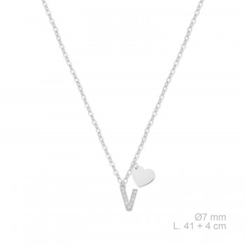 Silver necklace with cubic...