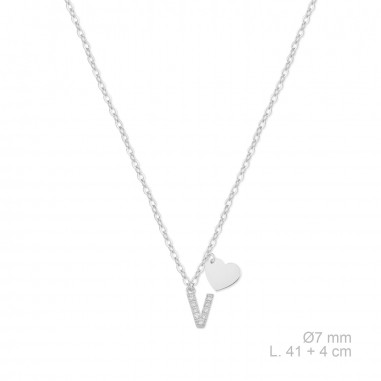 Gargantilha em Prata Esterlina com zircônia | V