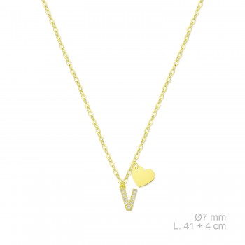 Silver necklace with cubic...