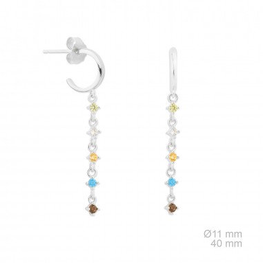 Boucles d'oreilles en Argent avec oxyde de zirconium