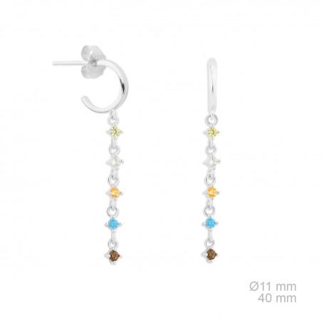 Boucles d'oreilles en Argent avec oxyde de zirconium