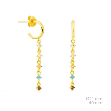 Boucles d'oreilles en Argent avec oxyde de zirconium