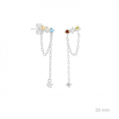 Brincos de Prata Esterlina com zircônia