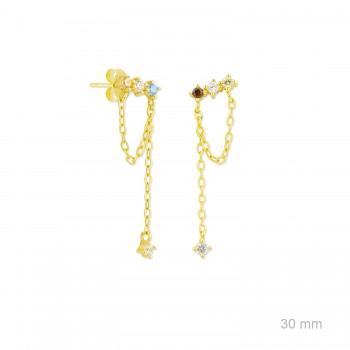 Silver earrings with cubic...