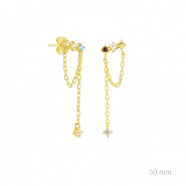 Brincos de Prata Esterlina com zircônia