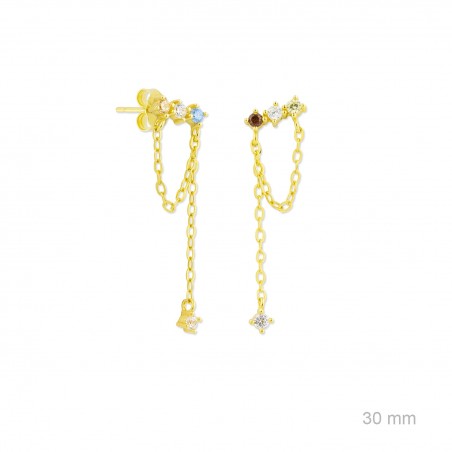 Brincos de Prata Esterlina com zircônia