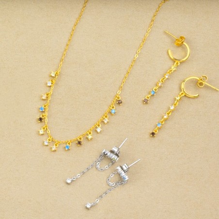 Pendientes de Plata de Ley con circonitas