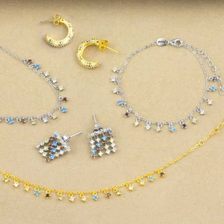 Silver earrings with cubic zirconium