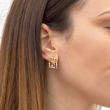 Silver earrings with cubic... 2