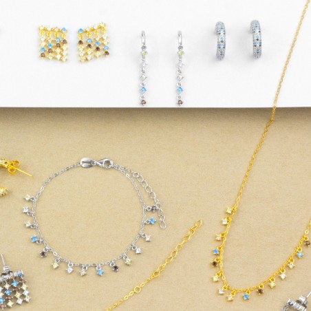 Pulseira de Prata Esterlina com zircônia