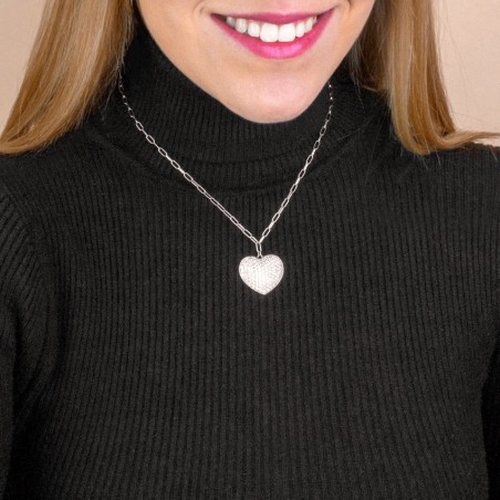 Silver necklace with cubic zirconium