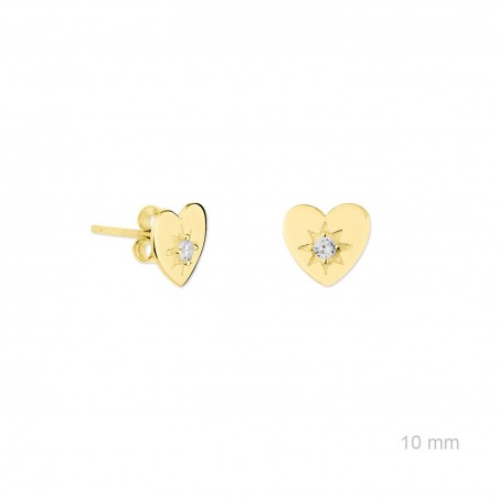 Pendientes Corazón Zirc Dorados