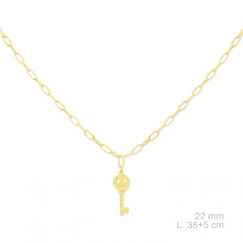 Silver necklace with cubic...