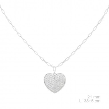Silver necklace with cubic zirconium