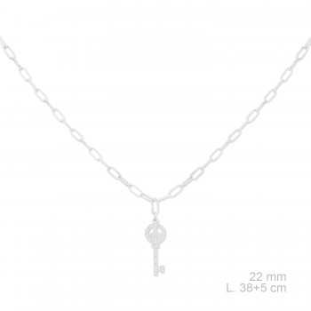 Silver necklace with cubic...