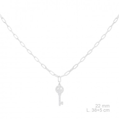 Silver necklace with cubic zirconium