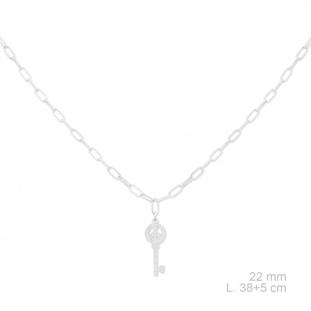 Silver necklace with cubic zirconium
