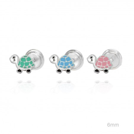 Pendientes Tortuga Esmalte Rosca.