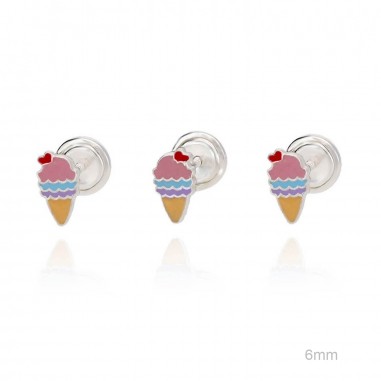 Pendientes Heladito Esmalte Rosca