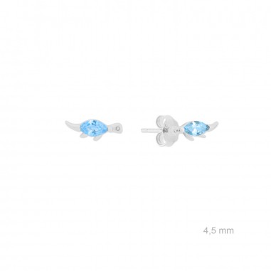 Brincos de Prata Esterlina com zircônia