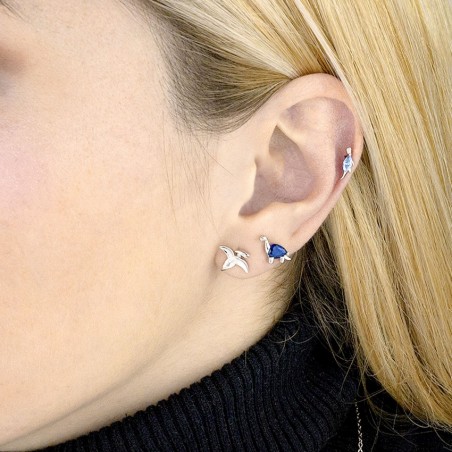 Pendientes de Plata de Ley con circonitas