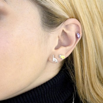 Silver earrings with cubic... 2