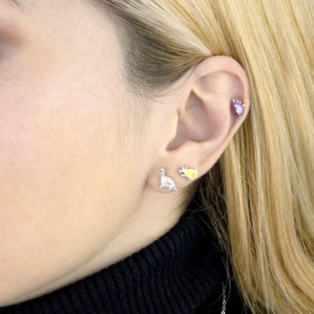 Silver earrings with cubic zirconium