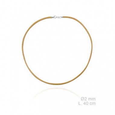 Gargantilla de cuero trenzado, longitud: 40 cm, grosor: Ø2 mm BEIGE