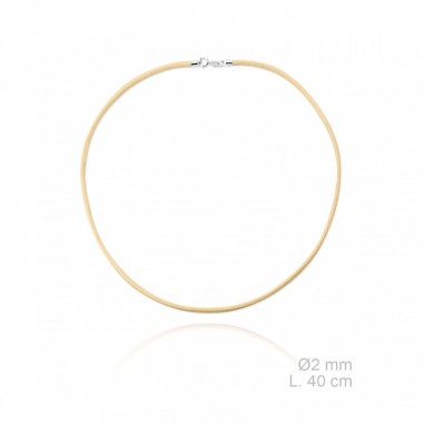 Braided leather necklace, length: 40cm