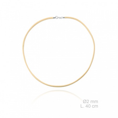 Braided leather necklace, length: 40cm