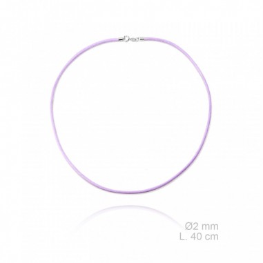 Gargantilla de cuero trenzado, longitud: 40 cm, grosor: Ø2 mm LILA