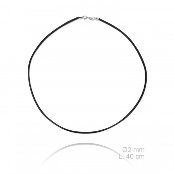 Leather necklace, length:...