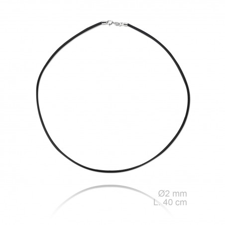 Gargantilha de couro, comprimento: 40 cm