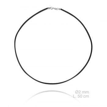 Leather necklace, length:...