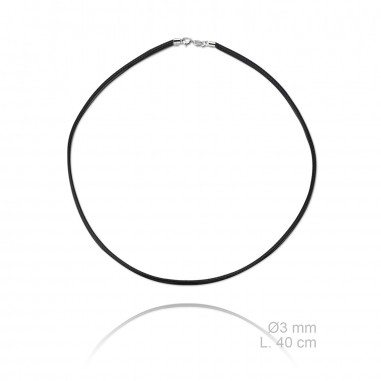 Gargantilha de couro, comprimento: 40 cm