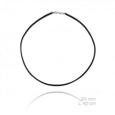 Gargantilha de couro, comprimento: 40 cm