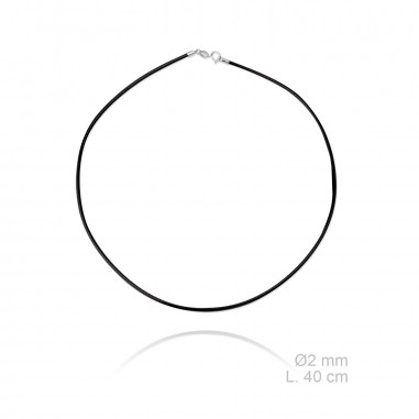 Gargantillas Cuero Trenzado 2mm X 40cm