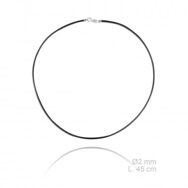 Gargantilha de couro trançado, comprimento: 45 cm