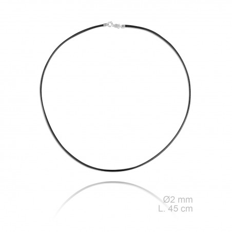 Sautoir en cuir tressé, longueur: 45 cm