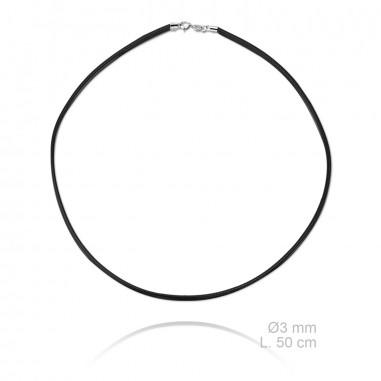 Gargantilha de couro, comprimento: 50 cm