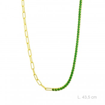 Silver necklace with cubic...