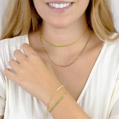 Silver necklace with cubic zirconium