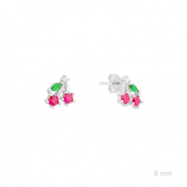 Silver earrings with cubic zirconium